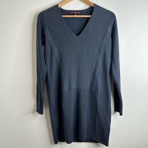 Comptoir des‎ Cotonniers Charcoal V Neck Sweater Dress Size S Wool Silk Designer